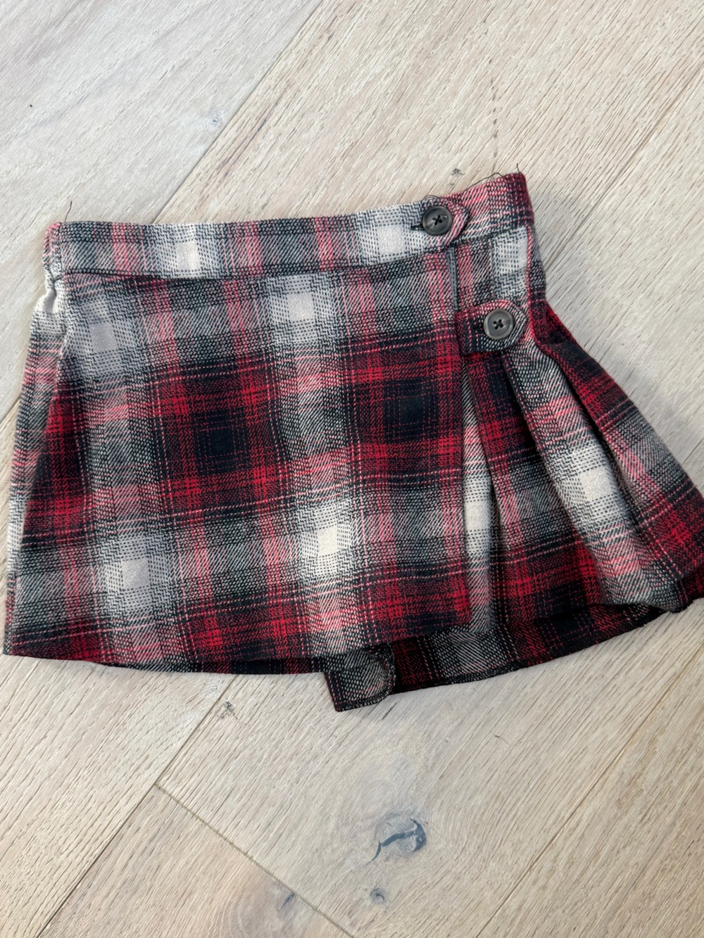 Zara Red, Black & White Plaid Skort